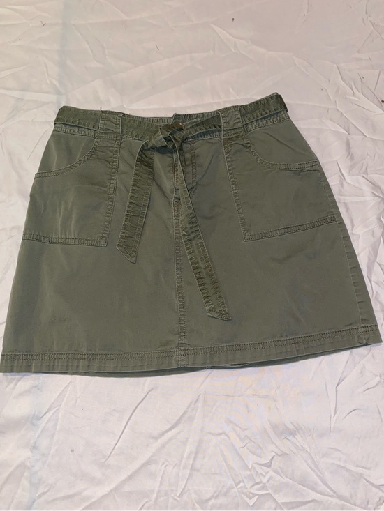 St. John's Bay Dresses & Skirts - Y2K Vintage St. John's Bay Olive Utility Skirt Size 6 Cotton Blend Tie Waist